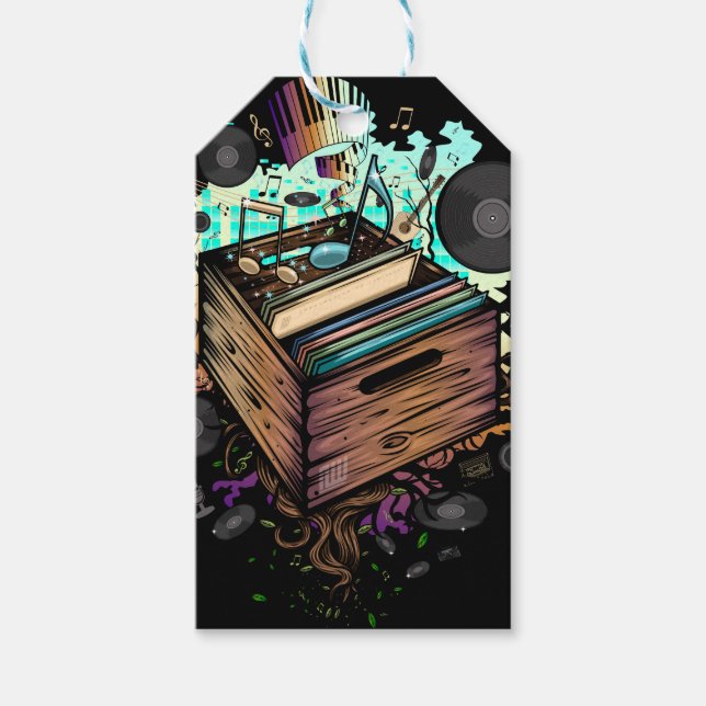 Étiquettes-cadeau Vinyl Crate (Devant)
