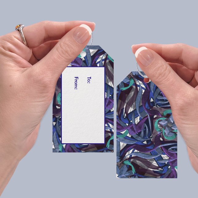 Étiquettes-cadeau Violet et bleu (Créateur téléchargé)