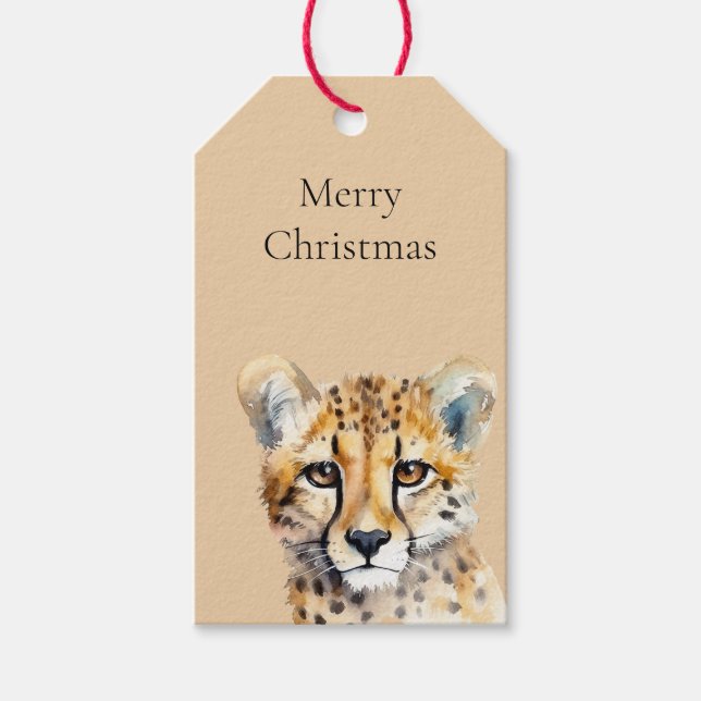 Étiquettes-cadeau Visage de Cheetah (Devant)