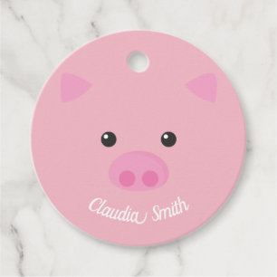 Étiquettes Cadeau Visage rose