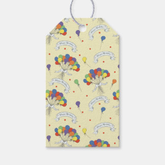 Étiquettes-cadeau Vœux d'anniversaire - Jaune pastel