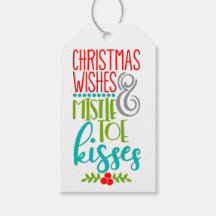 Voeux de Noël Mistletoe Kisses Tags cadeaux person