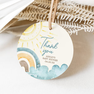 Étiquettes Cadeau Voici Le Son Baby shower Rétro Tour