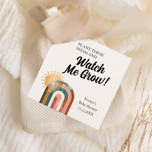 Étiquettes Cadeau Voir me grandir Rainbow Baby shower de semences Fa