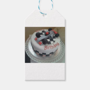 Étiquettes-cadeau voiture de course de joyeux anniversaire
