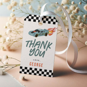 Étiquettes-cadeau Voiture de course Deux Anniversaires de enfants ra