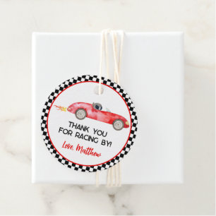 Étiquettes Cadeau Voiture Rouge moderne Anniversaire