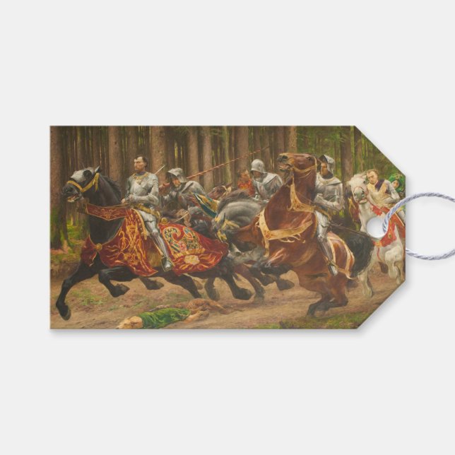 Étiquettes-cadeau Vol de Charles le Téméraire à cheval (Devant (Horizontal))