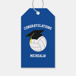 Étiquettes-cadeau Volleyball Graduation Sports Blue