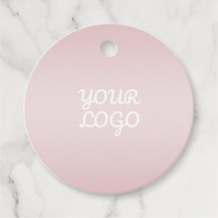 Étiquettes Cadeau Votre logo & Élégant Moderne Ombre Rose Blush