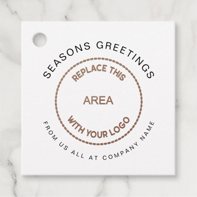 Étiquettes Cadeau Votre logo Entreprise Joyeuses Fêtes Noël (Devant)