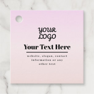 Étiquettes Cadeau Votre logo et texte Ombré rose et pêche