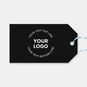 Étiquettes-cadeau Votre logo et votre texte   Noir