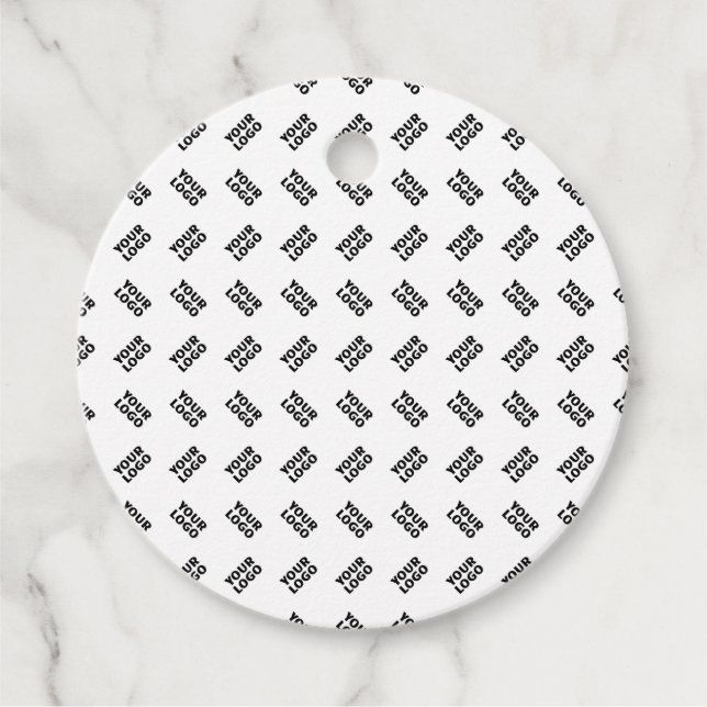 Étiquettes Cadeau Votre logo | Motif répété de substitution simple (Devant)