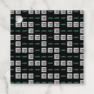 Étiquettes Cadeau Votre logo ou image Zig Zag Motif avec deux imag