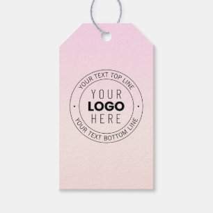 Étiquettes-cadeau Votre logo téléchargé Texte circulaire modifiabl