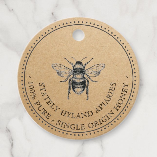Étiquettes Cadeau Votre nom ici Honey Favoriser balise (Devant)