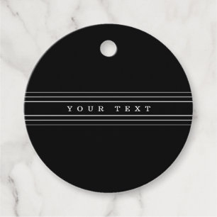 Étiquettes Cadeau Votre texte personnalisé & rayures modernes Noir
