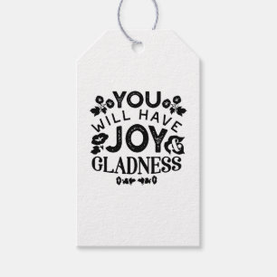 Étiquettes-cadeau Vous aurez de la joie et de la gaieté Citation Ins