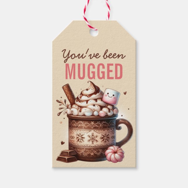 Étiquettes-cadeau Vous avez été assommé mignon vacances au cacao cha (Devant)