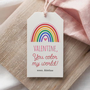 Étiquettes-cadeau Vous Colorez Mon Monde Arc-en-ciel Valentines Day