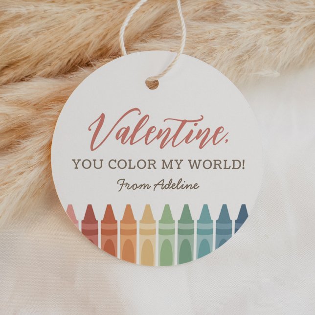Étiquettes Cadeau Vous Courez Mon Monde Crayon Enfants Valentines Jo (Créateur téléchargé)