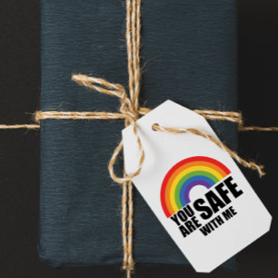 Étiquettes-cadeau Vous êtes en sécurité avec moi Fierté arc-en-ciel