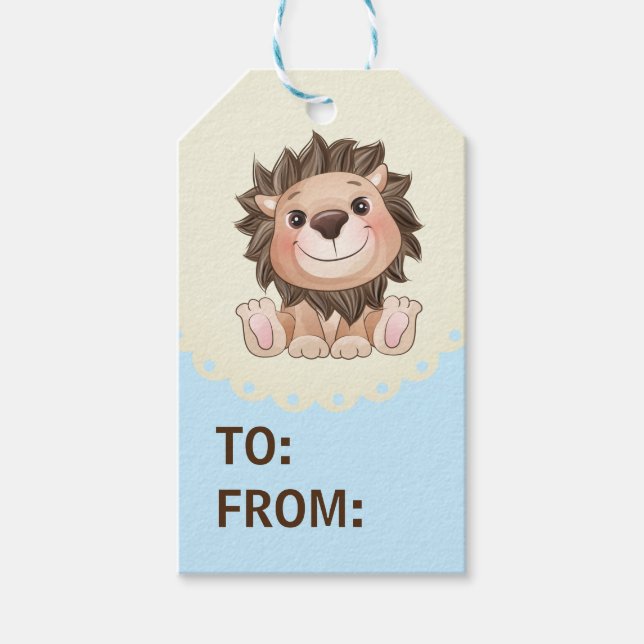 Étiquettes-cadeau Vous êtes Grrreat Cute Lion Baby Boy (Devant)