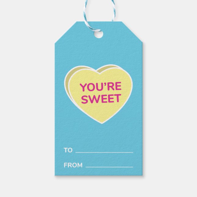 Étiquettes-cadeau Vous êtes le Coeur de Conversation Douce Valentine (Devant)