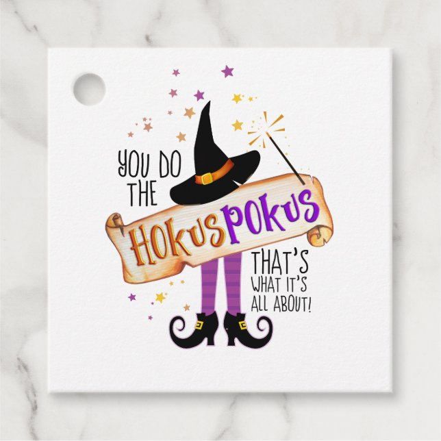 Étiquettes Cadeau Vous faites le Hokus Pokus Witch Magic ID982 (Devant)