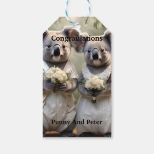 Étiquettes-cadeau "Vows À feuillage persistant : Un Mariage Koala en