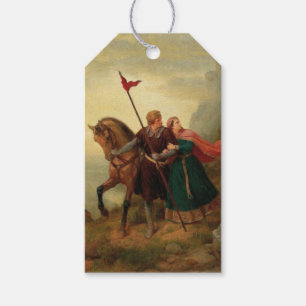 Étiquettes-cadeau Walther et Hildegund fuient avec leur cheval