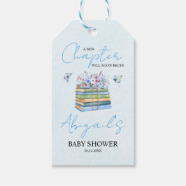 Étiquettes-cadeau Watercolor A New Chapter Begins baby boy shower 