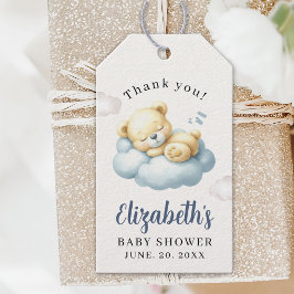 Étiquettes-cadeau Watercolor Bear Baby Shower Boy
