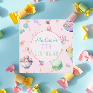 Étiquettes Cadeau Watercolor Candy Wonderland Pastel Fête d'annivers
