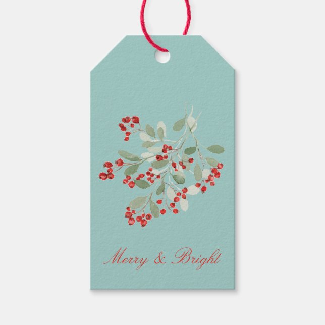 Étiquettes-cadeau Watercolor Holly  (Devant)