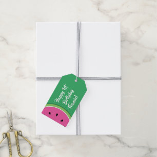 Étiquettes-cadeau Watermelon Cute 1er anniversaire Merci