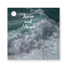 Waves and sea with Doodle hearts