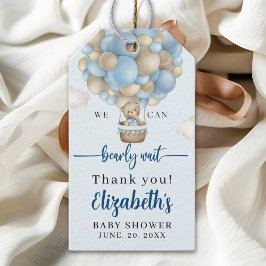 Étiquettes-cadeau We Can Bearly Wait Baby Shower Boy