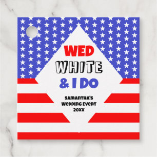 Étiquettes Cadeau Wed, White & I Do Patriotic Mariage Event