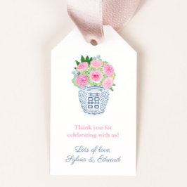 Étiquettes-cadeau Wedding shower Rose Preppy Rose and Blue Garden
