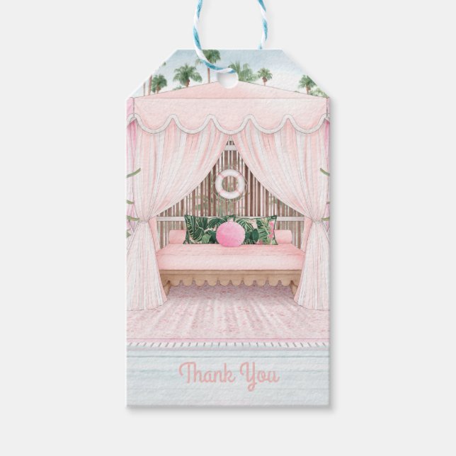 Étiquettes-cadeau Week-end de Bachelorette Cabana Rose | Cadeau Merc (Devant)