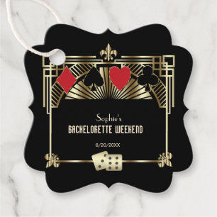 Étiquettes Cadeau Week-end de célibataire Art déco au Casino Royale 