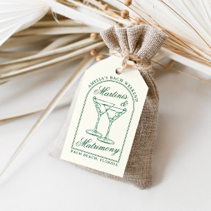 Étiquettes-cadeau Week-end de célibataire Martinis & Matrimony