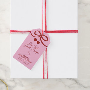 Étiquettes-cadeau Week-end de célibataire rose et rouge Cherry