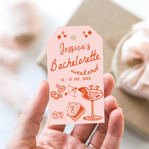 Étiquettes-cadeau Weekend du Whimsical Poker Bachelorette Party