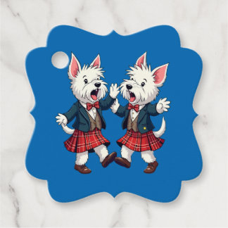 Étiquettes Cadeau West Highland Terrier Dancing Scottish Ceilidh