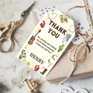 Étiquettes-cadeau Western Cowboy fête d'anniversaire