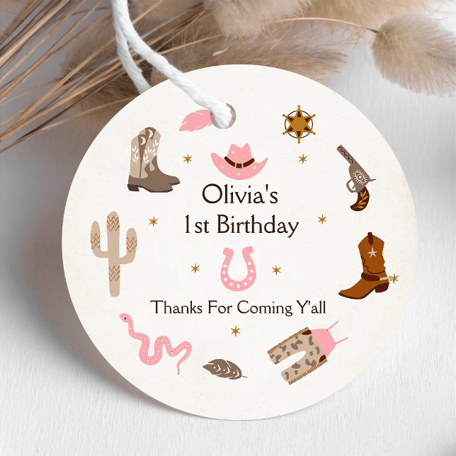 Étiquettes Cadeau Western Cowboy fête d'anniversaire (Créateur téléchargé)