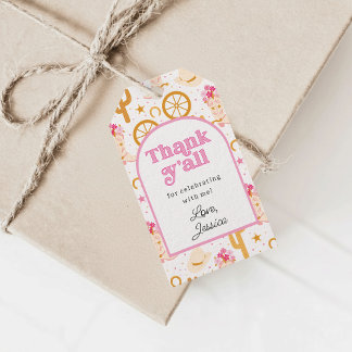Étiquettes-cadeau Western Cowgirl Rodeo Birthday Party Thank You
